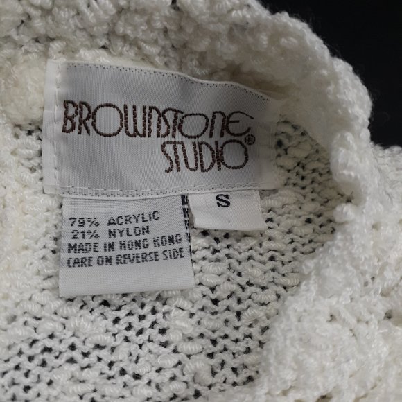 Brownstone Studio Ivory Sweater with Crochet VTG - Picture 5 of 8